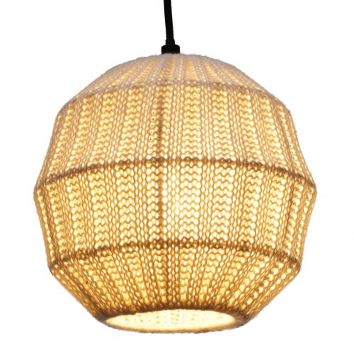 Modern ceiling light made of knitted cotton model - Wakasa - 18x20x20 cm 