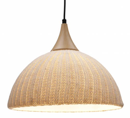 Modern ceiling light made of knitted cotton model - Sukumo white - 29x40x40 cm 