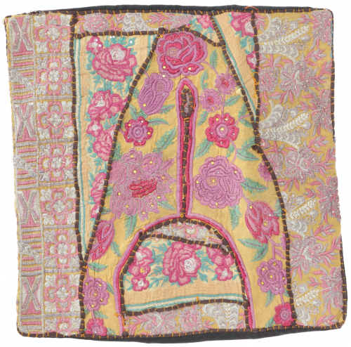 Patchwork cushion cover, decorative cushion cover from Rajasthan, single piece - pattern 18 - 40x40x0,5 cm 