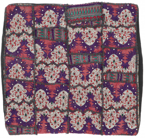 Patchwork Kissenhlle, Dekokissen Bezug aus Rajasthan, Einzelstck - Muster 63 - 40x40x0,5 cm 