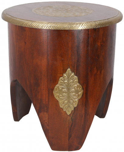 Round side table, coffee table, coffee table with brass decoration - Model 95 - 40x35x35 cm  35 cm
