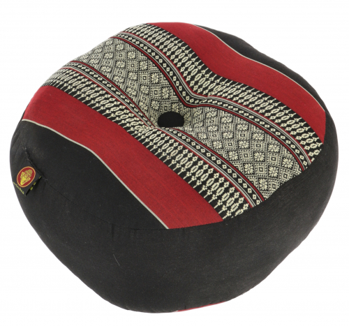 Meditation cushion, yoga cushion, yoga cushion, seat cushion, floor cushion, decorative cushion - black/red/cream - 18x30x30 cm  30 cm