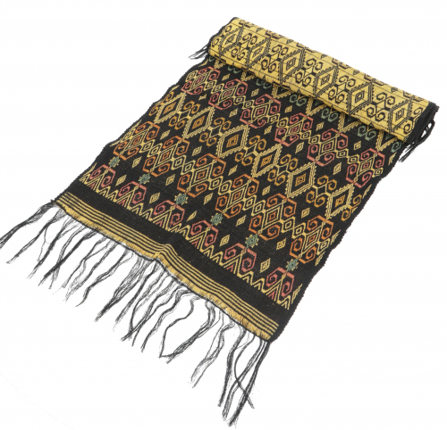 Traditionelles handgewebtes Ikat Tuch, Tischlufer, Tischdecke aus Sumba, 125 x 45cm - Motiv 7