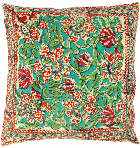 Block print cushion cover, decorative cushion cover, cushion cover ethno, traditional production - pattern 11