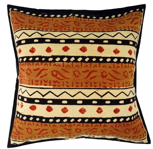Block print cushion cover, decorative cushion cover, cushion cover ethno, traditional production - pattern 8