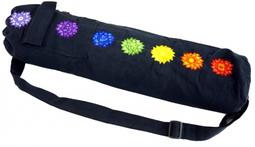 Yoga mat bag 7 Chakra - black - 65x15x15 cm  15 cm