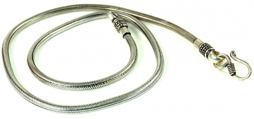 Indische, silberfarbene Schlangenkette, Basic Kette - 55x0,3 cm
