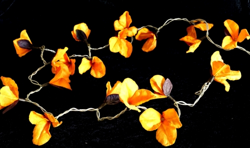 Exotic lotus flowers, flowers LED light chain Chiang Mai 20 pcs - Lotus orange - 6x6x350 cm  6 cm