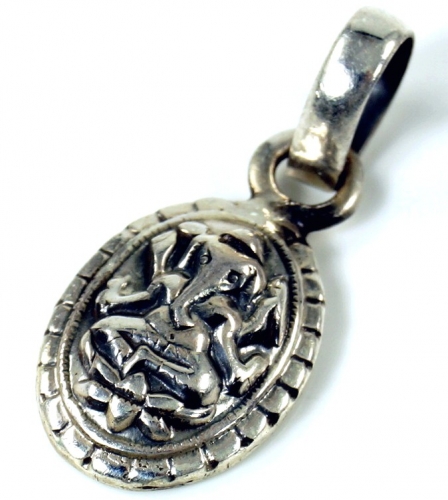 Boho Silberanhnger Tribal, Talisman Anhnger Ganesha - Modell 2 - 1,5x1 cm