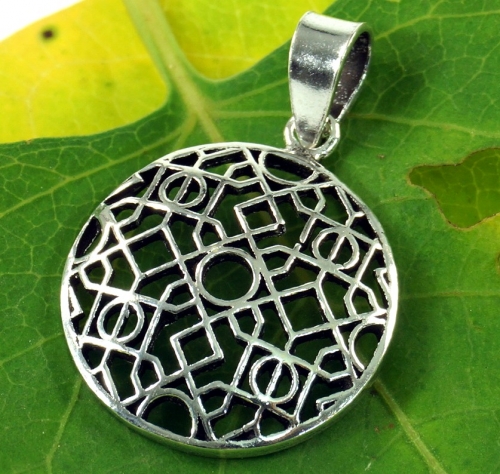Silver pendant, Boho pendant `Flower of Life Talisman` Talisman - Model 5 2 cm