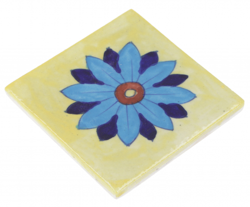 Hand-painted Indian ceramic tile, vintage ceramic coaster - motif 5 - 10x10x1 cm 