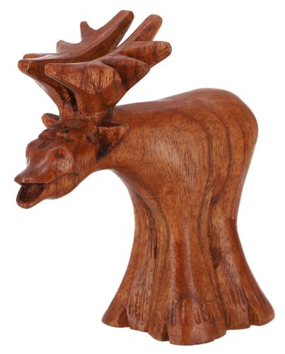 Carved small decorative figure - Fancy moose 3 - 12x13x5 cm 