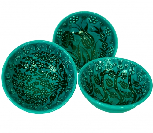 1 pc. Oriental bowl, bowl, decorative bowl, hand-painted -  16 cm green
