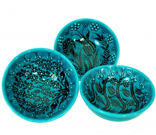 1 Stk Orientalische Schssel, Schale, Dekoschale, handbemalt -   16 cm trkies 