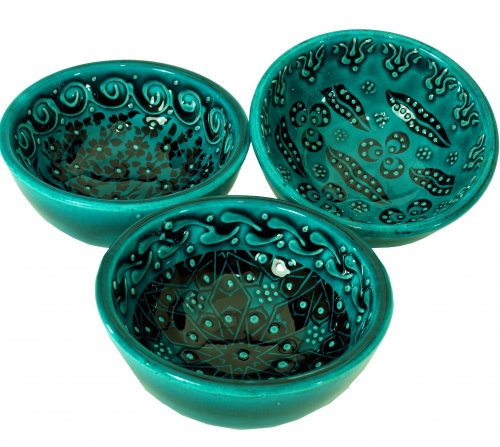 1 pc. Oriental bowl, bowl, decorative bowl, hand-painted -  8 cm green