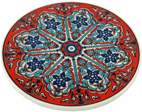 Oriental ceramic coaster, round coaster with mandala motif - pattern 2 - 1x16x16 cm  16 cm
