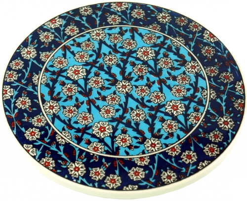 Orientalischer Keramikuntersetzer, runder Untersetzer mit Mandala Motiv - Muster 1 - 1x16x16 cm Ø16 cm