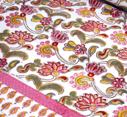 Blockdruck Tagesdecke, Bett & Sofa�berwurf, handgearbeiteter Wandbehang, Wandtuch - Design 8