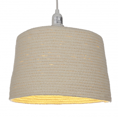 Paper hanging lampshade, ceiling lamp made of recycled cotton paper - model Olas 3 - 16x23x23 cm  23 cm