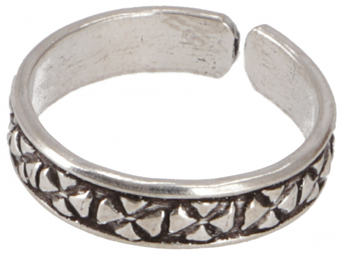 Zehenring aus Silber, indischer Zehenring, offener Ring - Meander 5 - 0,8 cm 1,5 cm