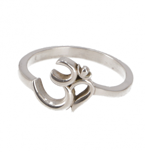 Silver ring, boho style ethnic ring - Om - 1,5 cm
