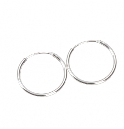 Silver hoop earrings, plain silver hoop earrings in different sizes - model 1 3 cm cm