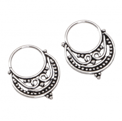 Ethno earrings, boho silver hoop earrings, septum hoop earrings - model 1 - 1,8 cm 1 cm