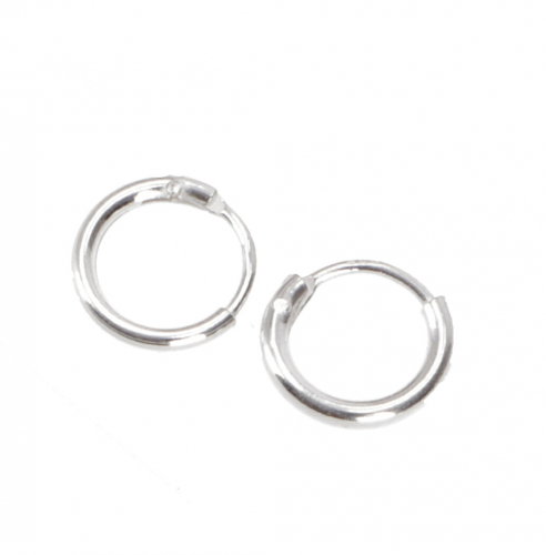 Mini silver hoop earrings, hoop earrings 0.7 m 0,7 cm