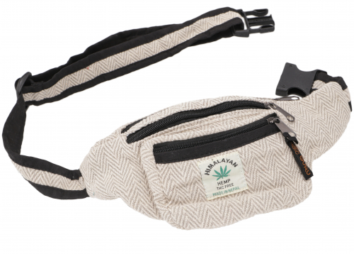 Practical belt bag, ethno fanny pack side bag with herringbone pattern - model 3 - 15x20x8 cm 