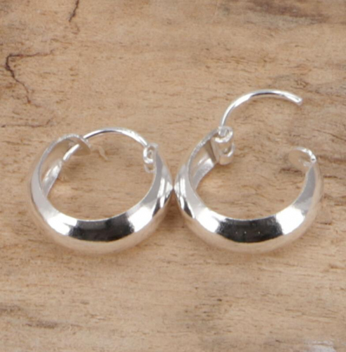Silver hoop earrings - 3/1.5 cm