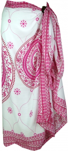 Bali sarong, wall hanging, wrap skirt, sarong dress Mandala - pink - 160x120 cm