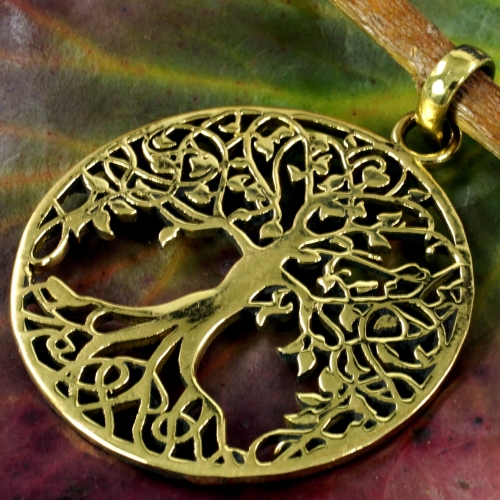 Amulet `Tree of Life` brass pendant - model 1 3,5 cm