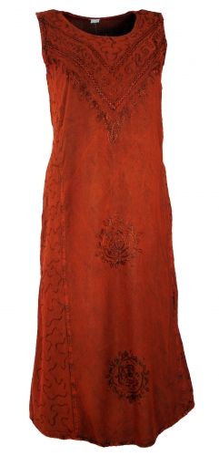 Besticktes Boho Sommerkleid, indisches Hippie Kleid, rot - Design 9