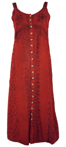 Embroidered boho summer dress, Indian hippie strap dress, red - Design 13