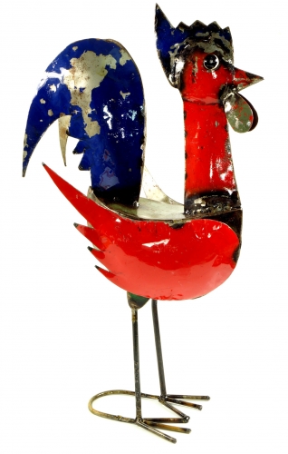 Upcycling decorative figurine rooster, handmade in Bali - Design 5 - 50x30x20 cm 