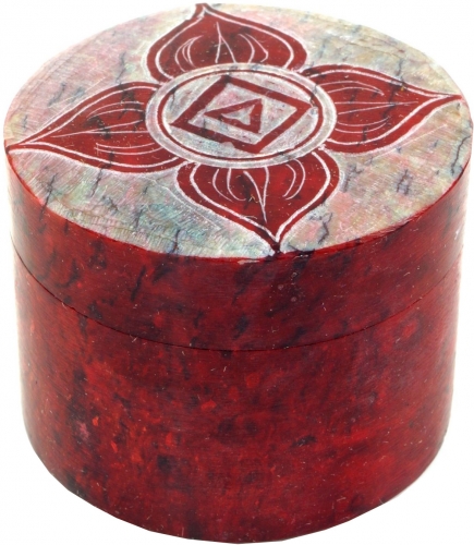 Soapstone box, chakra jewelry box - root chakra - 4x5x5 cm  5 cm