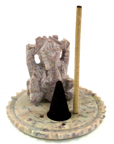 Soapstone incense holder - Ganesha - 5x6x6 cm  6 cm
