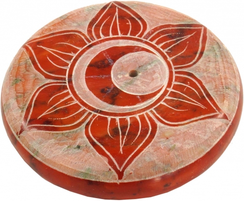 Indischer Rucherstbchenhalter  5,5 cm aus Speckstein, Chakra Rucherstbchenhalter  5,5 cm - Savidisthana