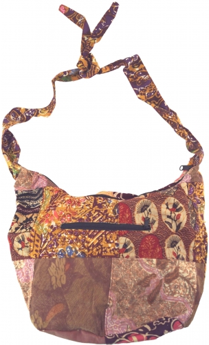 Patchwork batik bag, sadhu bag, hippie bag, shoulder bag - pink - 25x35x5 cm 