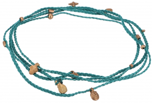 Macram necklace, transformable boho necklace, bracelet - turquoise