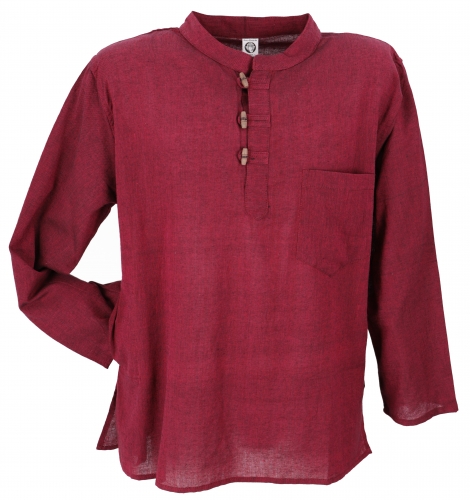 Nepal fisherman shirt, goa hippie shirt, yoga shirt, casual shirt - wine red
