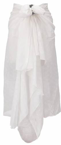 Leichter Pareo, Sarong, handbedrucktes Baumwolltuch - Farb Kombination 27 - 190x120 cm