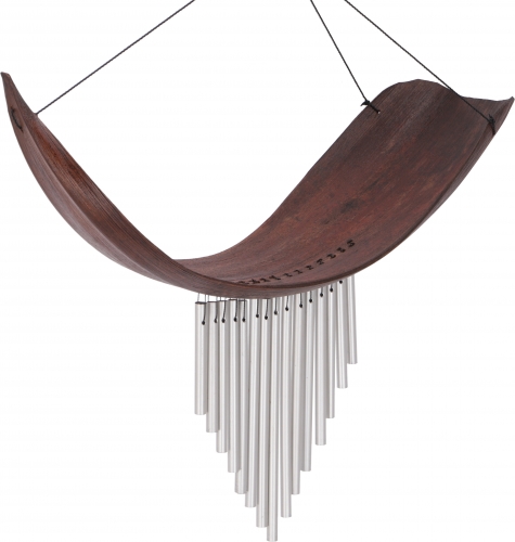 Aluminum sound chime, exotic wind chime - palm leaf brown - 30x40x10 cm 