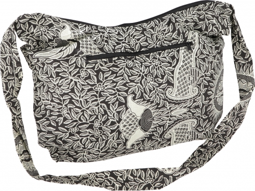 Ethno shoulder bag, hippie bag, exotic shoulder bag - black - 30x40x10 cm 