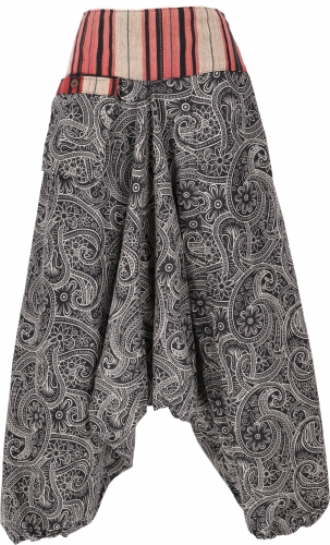 Printed harem pants, harem pants with wide woven waistband - model 5