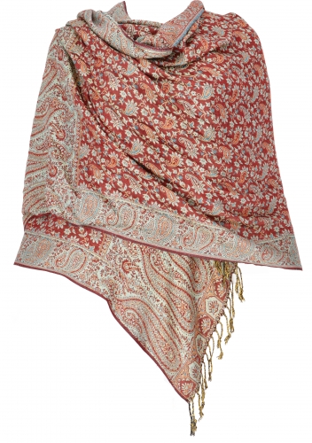Indischer Schal, Stola mit Paisley Muster, Schultertuch - Motiv 8 - 180x70 cm