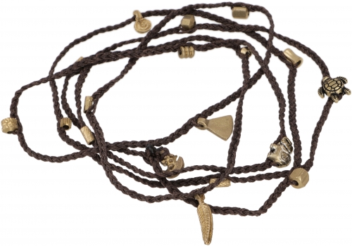 Macram chain, transformable boho chain, bracelet - dark brown