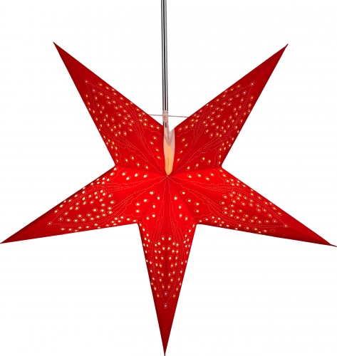 Foldable Advent illuminated paper star, poinsettia 60 cm - Marinus red