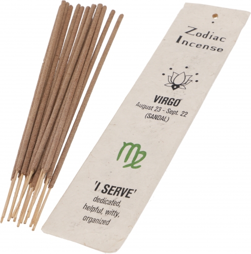 Horoscope incense sticks, natural zodiac incense - Virgo/Sandalwood