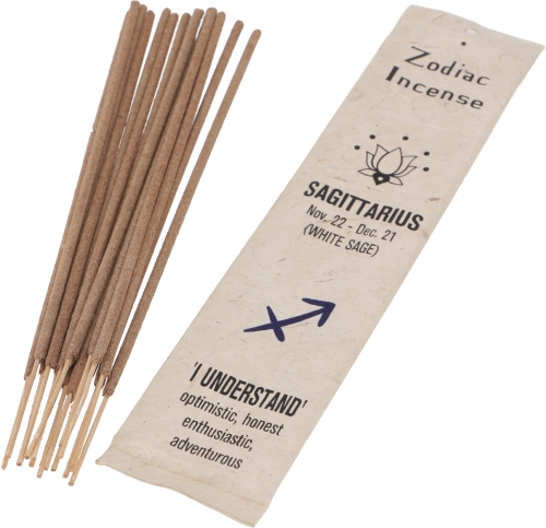 Horoscope incense sticks, natural zodiac incense - Sagittarius/white sage